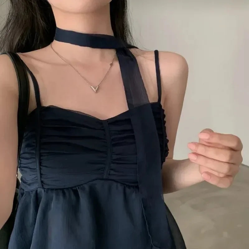 Hnewly summer inspo 2000s Aesthetic Sleeveless Solid Tops Hot Girls Korean Fashion Sweet Tank Top Summer Casual Basic Pure Color Camis Woman Chic