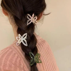 Hnewly  1PC High Color Value Romantic Spring Color Acetate Butterfly Grab Clip Temperament Aesthetic Hollow Bow Hair Clip Back of Head H