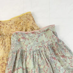Hnewly  Vintage Floral Chiffon Skirts Women Sweet Japanese Style Elegant High Waist Mini Skirts Short Skirts Harajuku Fashion
