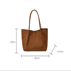 Hnewly  Women Faux Suede Shoulder Bag Winter Retro Soft Tote Bag Luxury Designer Trend Female High Capacity Handbags