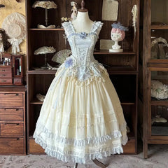 Hnewly  Japanese Vintage Style Women's Purple Beige Blue Bow Slim Long Dress Coming-of-age Birthday Banquet Host Evening Dress