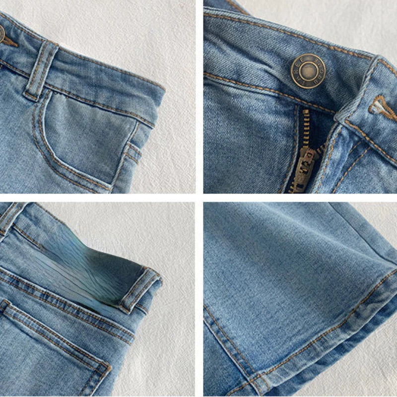 Hnewly Skirts Women America Vintage High Waist Stretchy Bodycon Slim A-line Mini Sexy Denim Jupe Fashion Harajuku Simple Casual Ladies