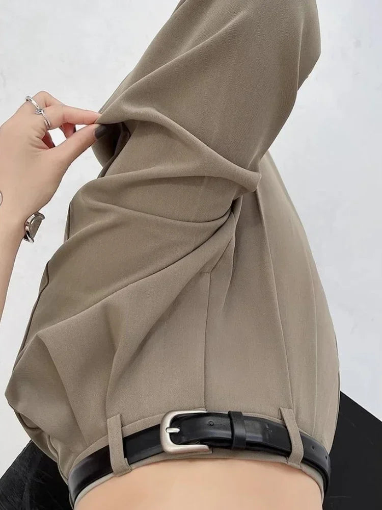 Hnewly New Women's Pants Casual Temperament High Waist Loose Straight Trousers Gift Belt Fashion Versatile Wide Leg Pants Women