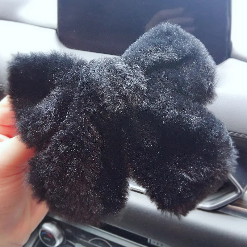 Hnewly cute winter outfits Autumn/Winter Large Plush Hairbows Girls Hair Accessori Women Fashion Soft Warm Bowknot Hair Clips Hairpin Pretty Accessories