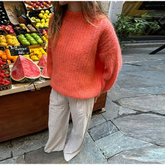 Hnewly  Casual Women's Solid Knitted Sweater  Loose O-neck Long Sleeve Female Pullover Autumn Winter Lady Chic All-match Knitwear