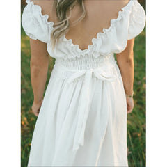 Hnewly  Bohemian Maternity Photo Dress Off Shoulder Ruffled Maxi Gown Pregnancy Photoshoot Baby Shower Elegant Maternity Dress