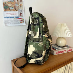 Lunivop  Camouflage Backpacks For Women Large Capacity Waterproof Nylon School Bags Unisex Graffiti Leisure Or Travel Bags Green Satchels