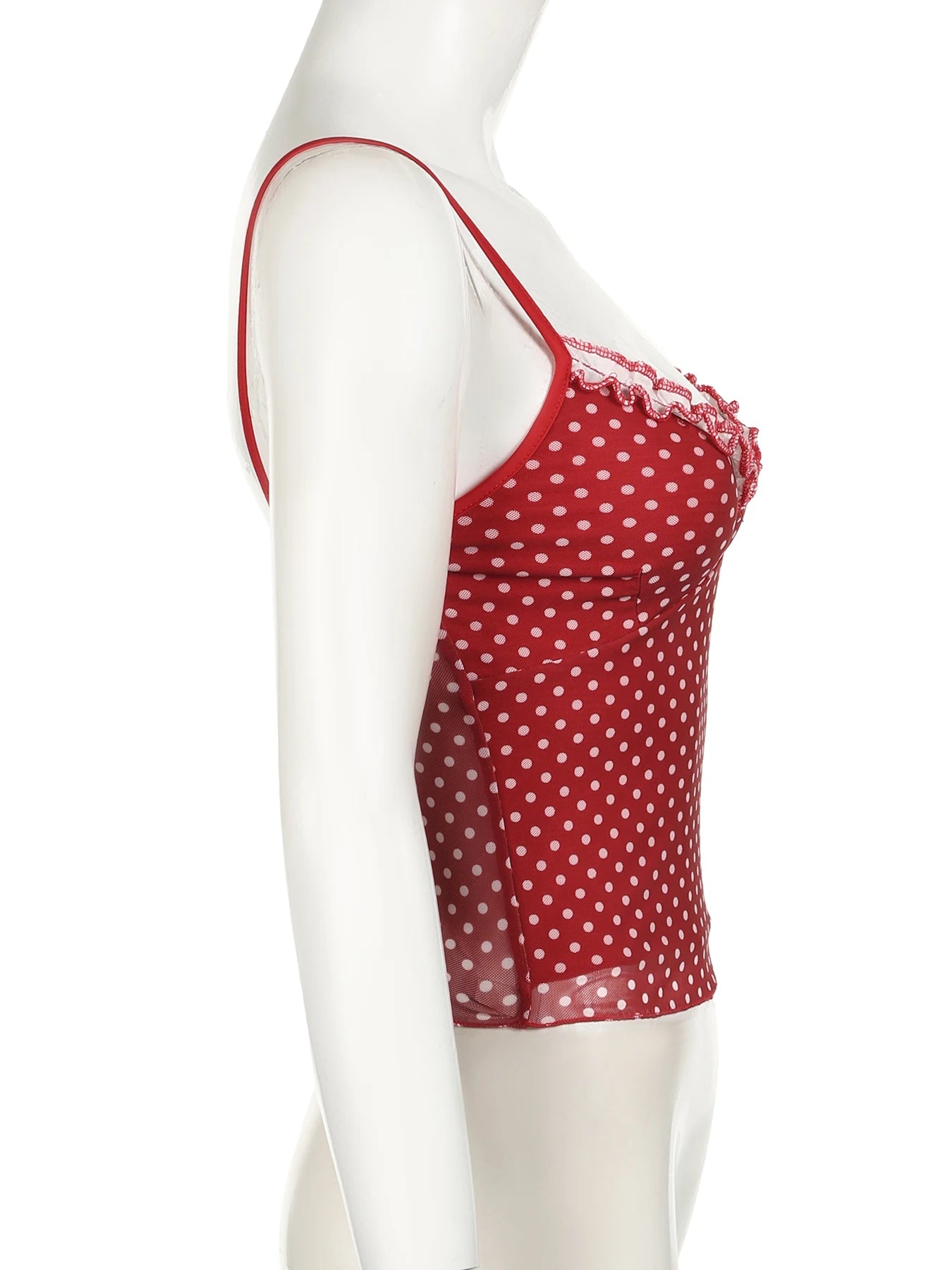 Hnewly Sexy Slim Dot Printed Camis Tops Holiday Contrast Color V-Neck Sleeveless Tank Tops Women 2024 Summer Fashion Streetwear