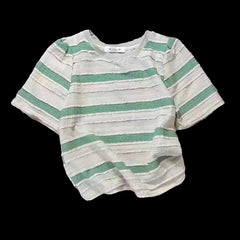 Hnewly  Pink Striped T-shirt Women's Sweet Dopamine  Korean Style Short Top Classic Round Neck Versatile Short Sleeved Tee