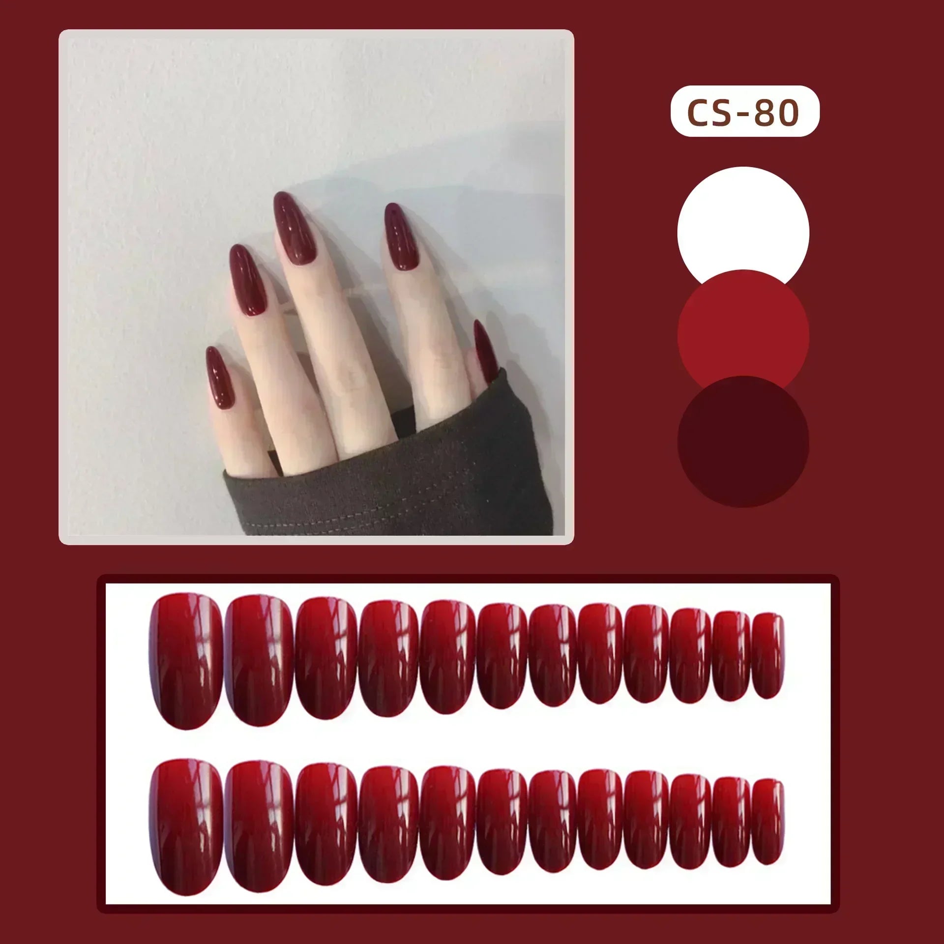 Hnewly 24pcs/Box Long Coffin False Nails Art Rose with Glue Wearable Nude Pink White Color Jelly Nails Tips Full Cover Press On Nails