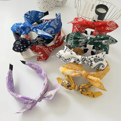Lunivop  Paisley Bandana Hairbands for Women Fashion Top Knotted Bow Headband Cute Rabbit Ear Turban Headwrap Hair Band Girls Accessories