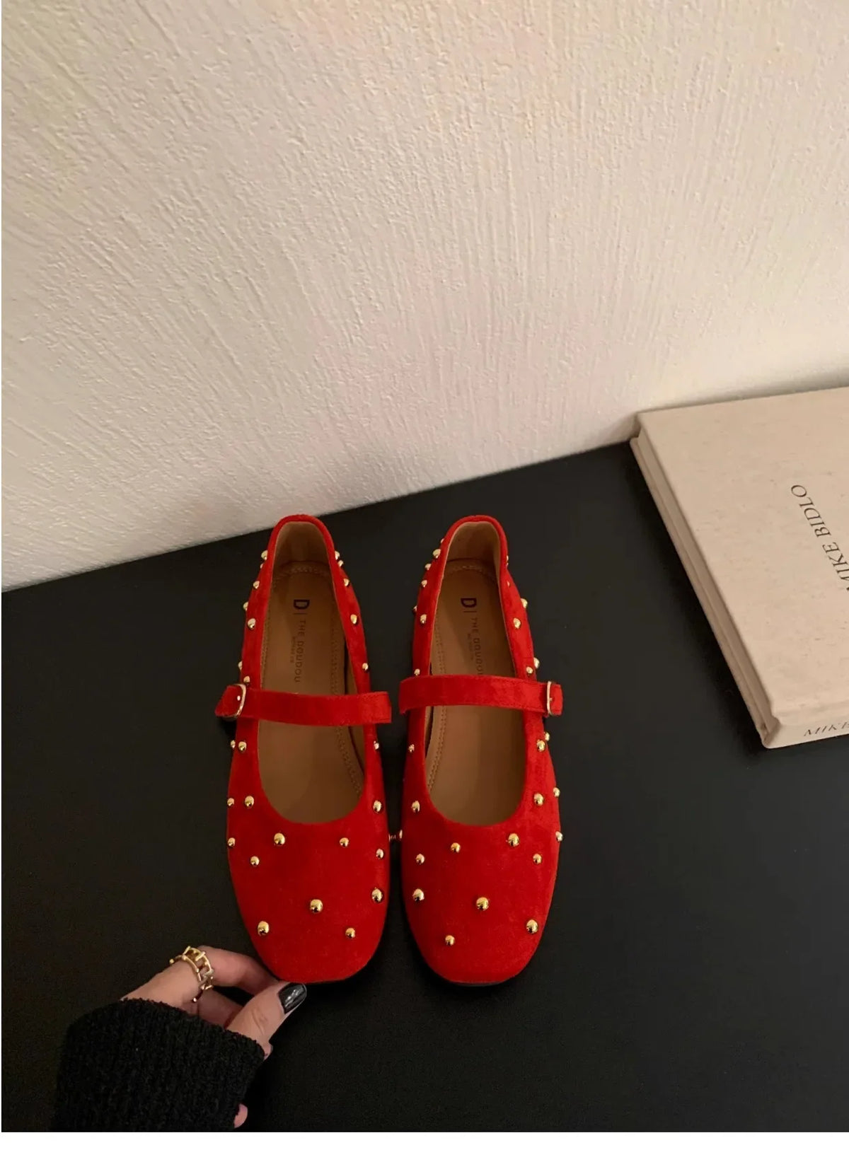 Lunivop  Summer Brand Mary Jane Shoes for Women Fashion Rivet Suede Classic Retro Brown Casual Soft Bottom Comfortable Ladies Flats