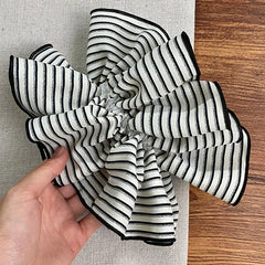 Hnewly  1PC Fresh and Simple Cloth Striped Scrunchie with a High-End Feel - Hair Ornament for Women, Suitable for Low Ponytails and Bun