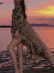 Lunivop  Autumn Floral Fairy Dresses for Women Luxury Designer Slim Korean Princess Dresses Female Chic Elegant Casual Party Dresses
