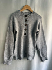 Hnewly  Y2k Gray V Neck Sweaters Mujer Autumn Winter New Knitted Pullover Fashion Slim Fit Long Sleeve Top for Women