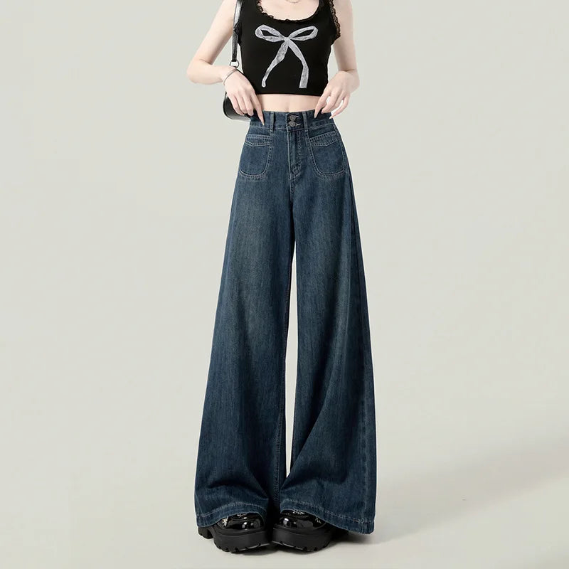 Hnewly  Wide Leg Pants Ivory Womens Spring Washable Breathable Hollowed Hollow-Out Cool Elasticity Leisure Trousers Highstreet Christmas