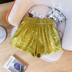 Hnewly  New Style Jacquard Shorts for Women Fashionable and Stylish Small A-line Wide Legs