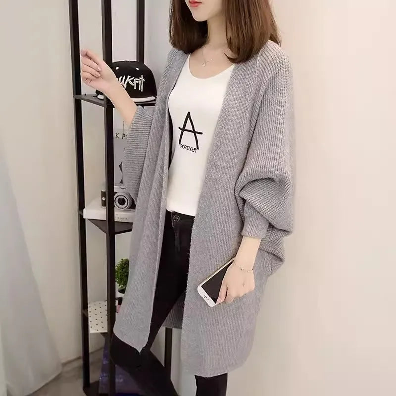 Hnewly  Longline Open Front Knit Cardigan for Women Comfy Sweater Coat Female Long Duster Cardi Casual Chic Autumn Winter Outfit