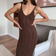 Hnewly  Brand New Summer Street Holiday Style Sexy Hollow Out Sling V-neck Off-shoulder Backless Skinny Wraps Maxi Dress Beach