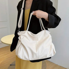 Hnewly  Big Black Shoulder Bags for Women Large Hobo Shopper Bag Solid Color Quality Soft Leather Crossbody Handbag Lady Travel Tote Bag