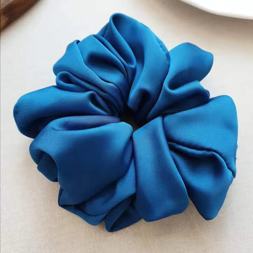 Hnewly Fashion Oversized Silk Scrunchies for Women Korean Chiffon Elastic Hair Ties Ponytail Holder Headwear Chouchou Cheveux Femme
