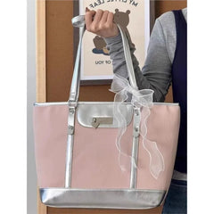 Hnewly  Sweet Cute Pink Tote Bag Handbag Women Summer Y2k Shoulder Bags Backpack Female Large Capacity Casual Underarm Bag Aesthetic