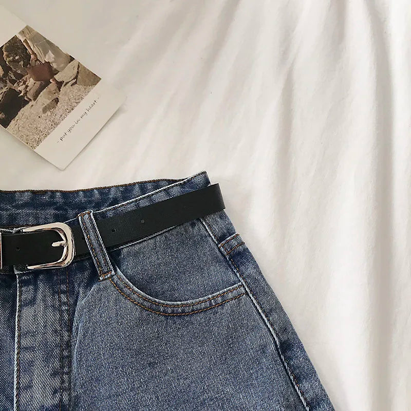 Hnewly  Versatile High Waisted Denim Shorts Summer 2025 New  Rolled Edges Loose Wide Leg Hot Pants Minimalist Women's Beach Pants