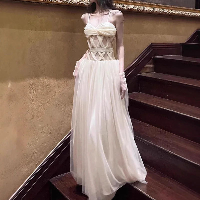 Hnewly Fashion Women Dress Solid Color Sleeveless Strapless Female Summer Birthday Party Dresses New Tide