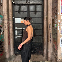 Hnewly  Sexy Women's Backless Halter Vest Street Slim Stripe Zipper Sleeveless Female Tanks Spring Summer Lady Vacation Y2k Tops