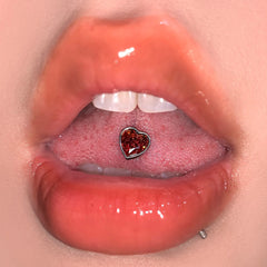 Hnewly  Trendy Four-color Tongue Puncture Nail Punk Hip-hop Rock Body Jewelry Spicy Girl  Cool Steel Red Heart Tongue Piercing