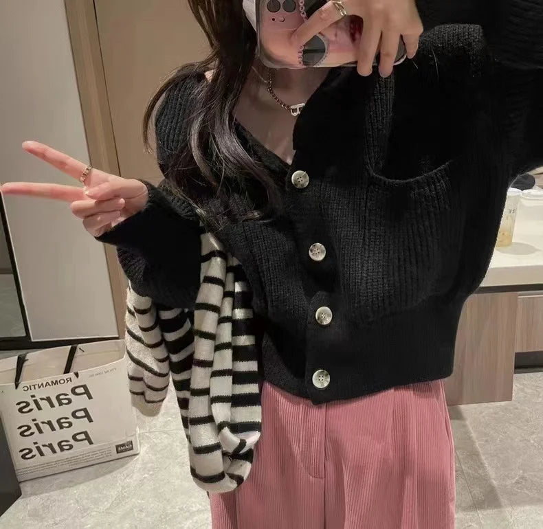 Hnewly  Women's Hooded Cardigan Button Up with Pocket Knitted Sweater Hoodie Slouchy Knitwear Fall Winter Casual Chic Outfit