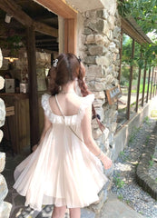 Hnewly  Pure Desire Missy Style  Knot Net Skirt Dress Women's Design Sensation Small Stature Elegant Doll Dress Summer