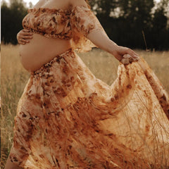 Hnewly  One Shoulder Maternity Photography Dresses Rose Chiffon Sexy Elastic Short Top Dress Photo Shoot Pregnant Dress For Women
