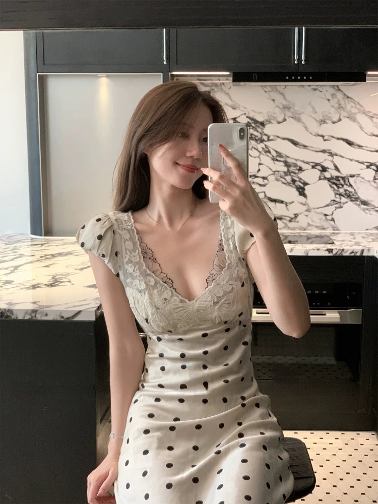 Hnewly Elegant Stain Midi Dress Women Casual Office Lady Sleeveless Strap Dress Party Clothing Y2k Fashion Korean 2000s Chic Vintage