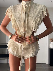 Hnewly  Elegant Female Tassel Shawl Holiday Spring Women Tassel Patchwork Scarf Vacation Chic Lady Daily Commute Accessory Street