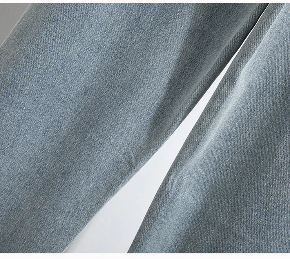 Hnewly XL-5XL Oversize Jeans Women's High Waisted Drawstring Wide Leg Denim Pants 2025 New Spring Autumn Loose Straight Leg Mop Pants