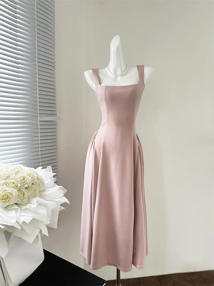 Hnewly Even Party Red Dress Women Casual Elegant Clothing One Piece Dress Korea Fashioon Summer Sleeveless Strap Mini Dress Female