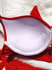 Hnewly  Sexy Knotted Underwired Bra Cup Bikini Women Swimsuit Female Swimwear Two-pieces Bikini Set Push Up Bikinis Bathing Suit Swim