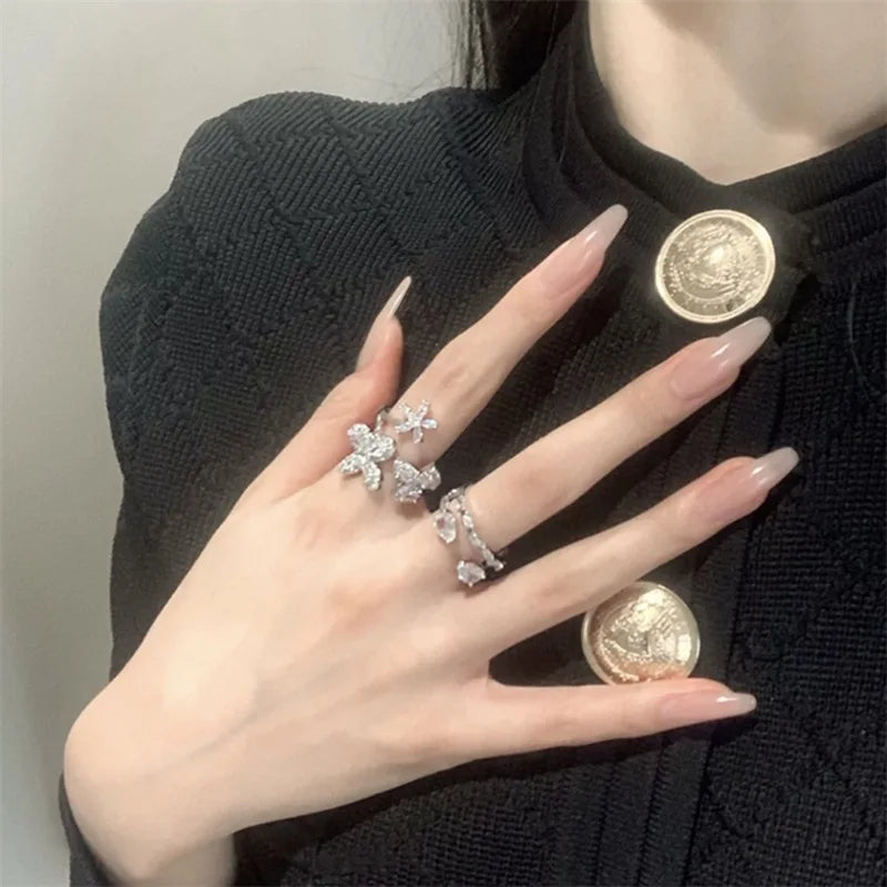 Hnewly 24Pcs/Box Gradient Color Artifical Press On Nails With Glue Long Coffin Fake Nails Lovely Girls Nail Art Ballerina False Nails