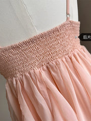 Hnewly Fashion New Women Vacations Pleated Suspender Vestidos Solid Color Irregular Ruffle Design Female Dress Vintage Cozy Chic