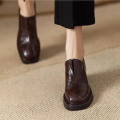 Hnewly New Women's Pumps Chunky Heels Shoes Ladies' Thick Bottom Shoes Luxury Loafers Platform Shoes Square Head High Heels