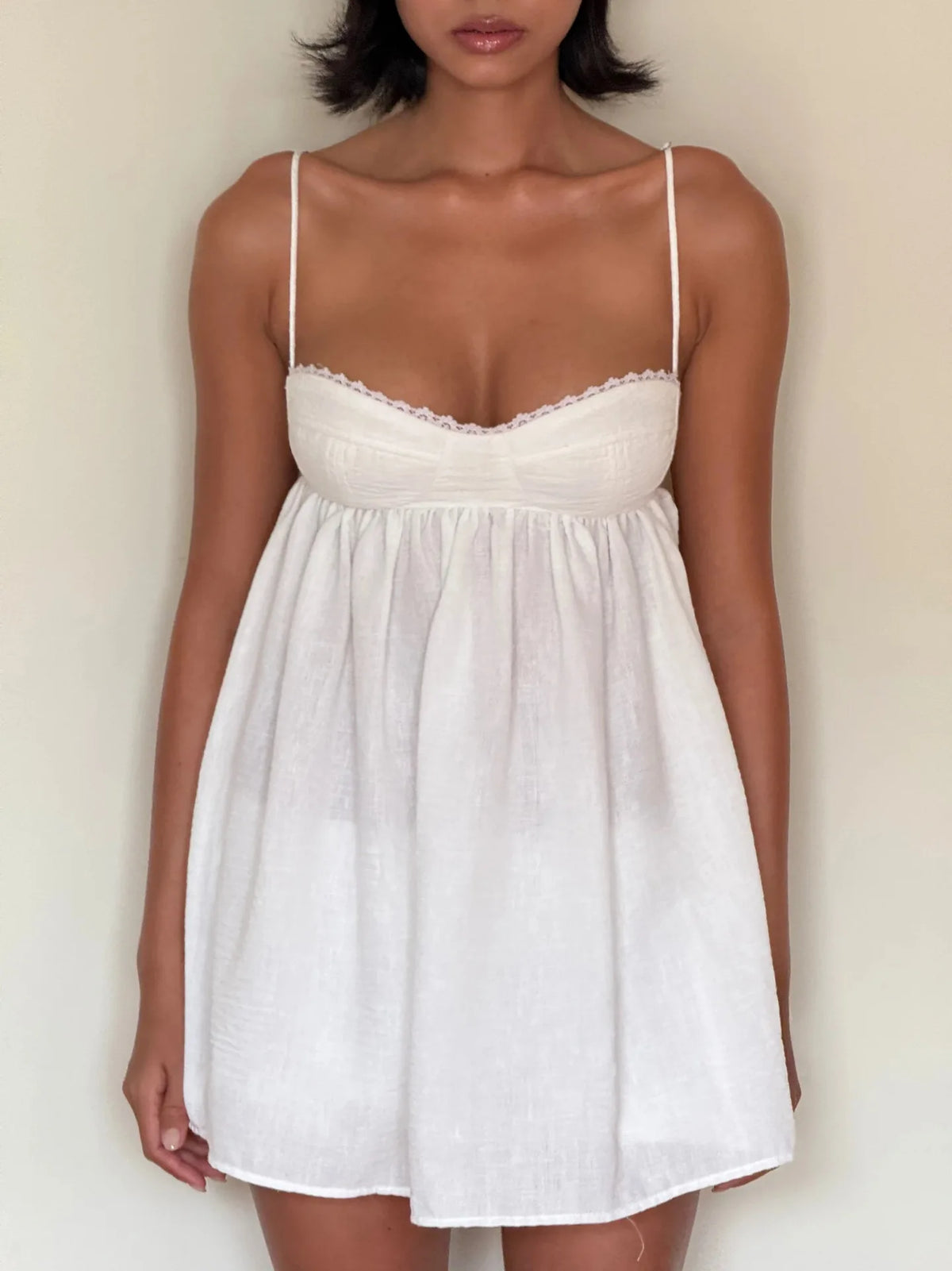 Hnewly  Spring Summer new Sexy Harajuku backless camisole pajamas shorts two-piece set European and American style Loose home Dress