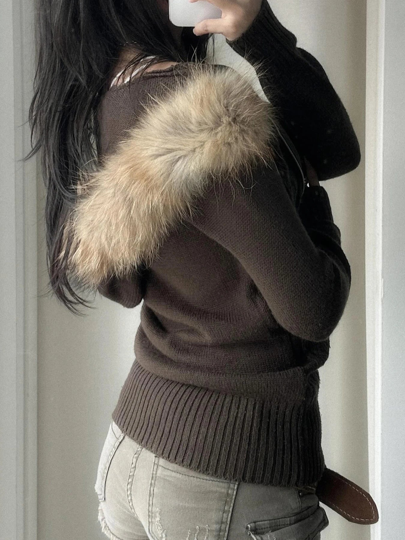 Hnewly Solid Hooded Knitted Autumn Winter New Sweater Cardigan Women Long Sleeve Retro Causal Style Korean Sweater Coat