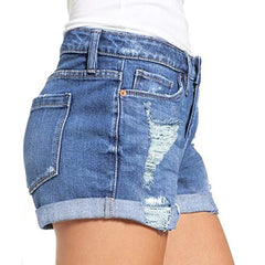 Hnewly  Vintage Distressed Mini Shorts Women Summer Hip Wrapping Denim Shorts Woman Streetwear Low Waist Slim Fit Hot Pants Female