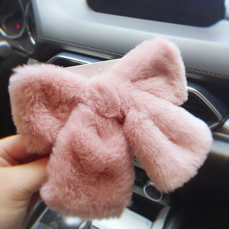 Hnewly cute winter outfits Autumn/Winter Large Plush Hairbows Girls Hair Accessori Women Fashion Soft Warm Bowknot Hair Clips Hairpin Pretty Accessories