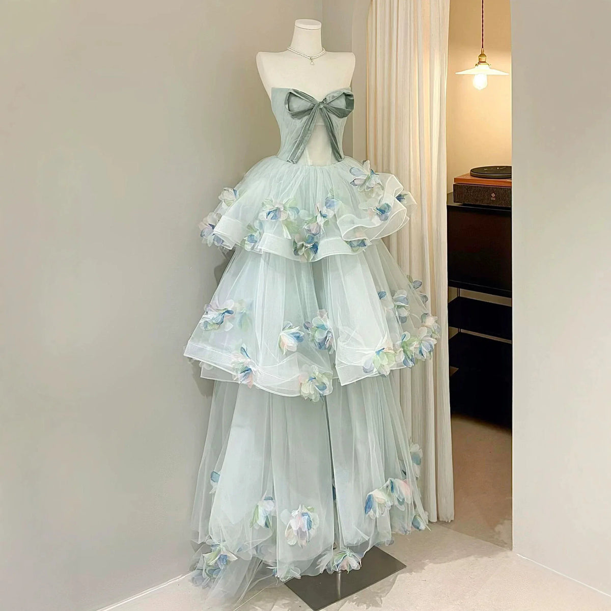 Hnewly  French Forest Style Strapless Long Evening Gown with High-end Feel, Birthday Coming of Age Gift Princess Dress