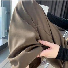 Hnewly Elegant Wide Leg Pants Women Korean Style High Waist Black Baggy Pants Office Ladies Fashion Loose Suit Trousers Streetwear