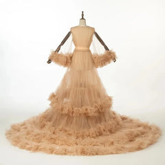 Hnewly  Puffy Tulle Robe Lingerie Bridal Robe Baby Shower Photography maternity dress photoshoot