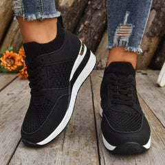 Lunivop  Women Mesh Breathable Casual Shoes Woman Lace-up Vulcanized Shoes Ladies Platform Sneakers Female Shoes
