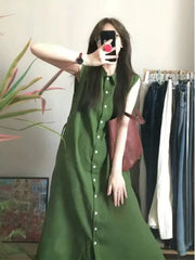 Hnewly  Spring Summer New Style Women's Shirt Dress Loose Slimming Bow Tie Elegant Cotton Breathable Comfortable A-Line Skirt Dress